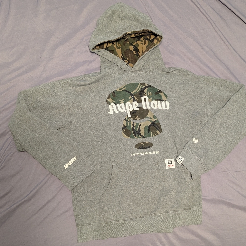 Aape Grey Camo Logo Hoodie